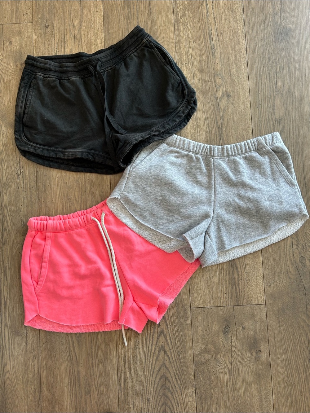 🪴 aerie Sweat Shorts Bundle- Black, Gray, Pink